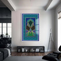 Artronauts Glass Print S | 72x46 cm | 28.3"x18.1" / White Islamic Arch- Islamic Tempered Glass Wall Art