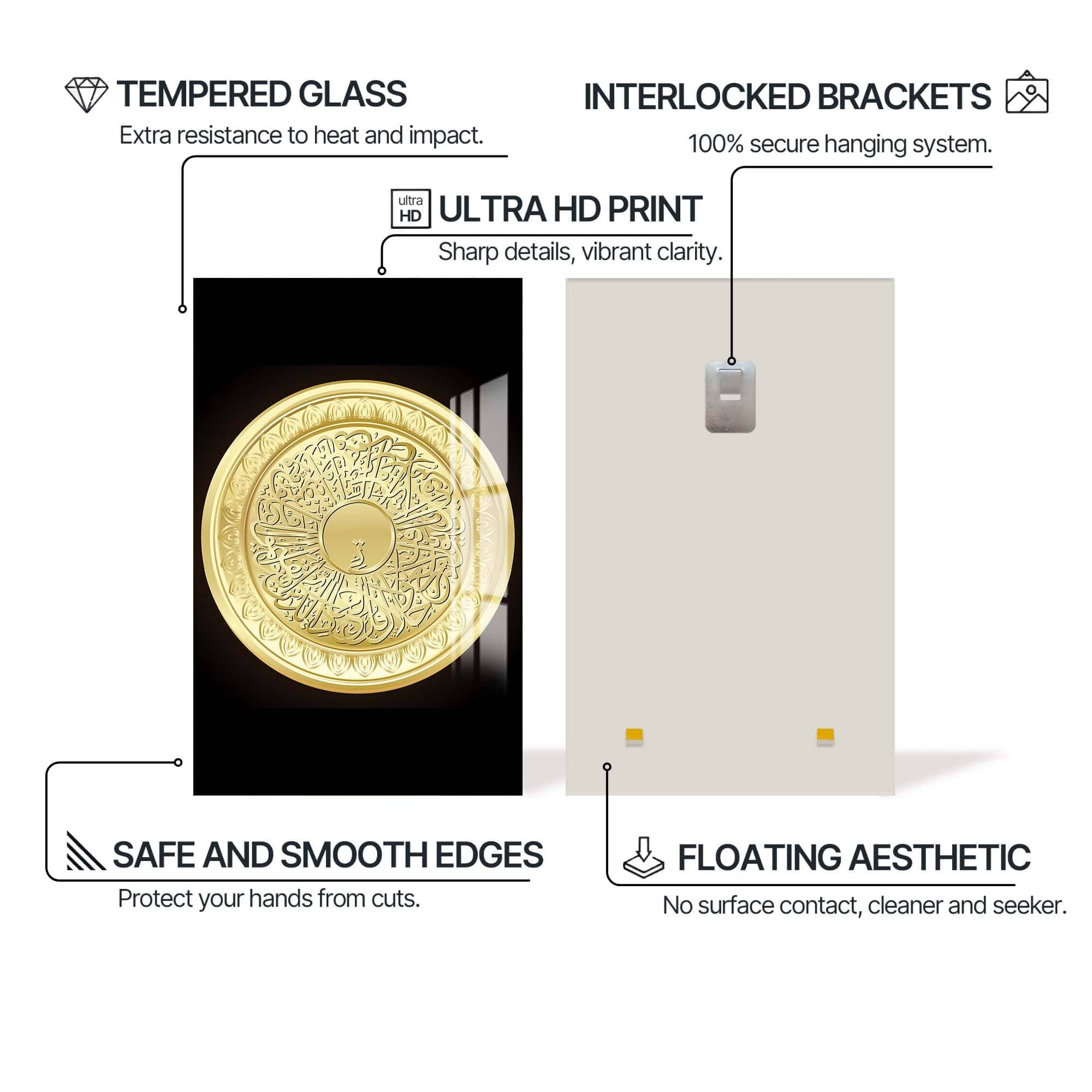 Artronauts Glass Print Sacred Medallion- Islamic Tempered Glass Wall Art