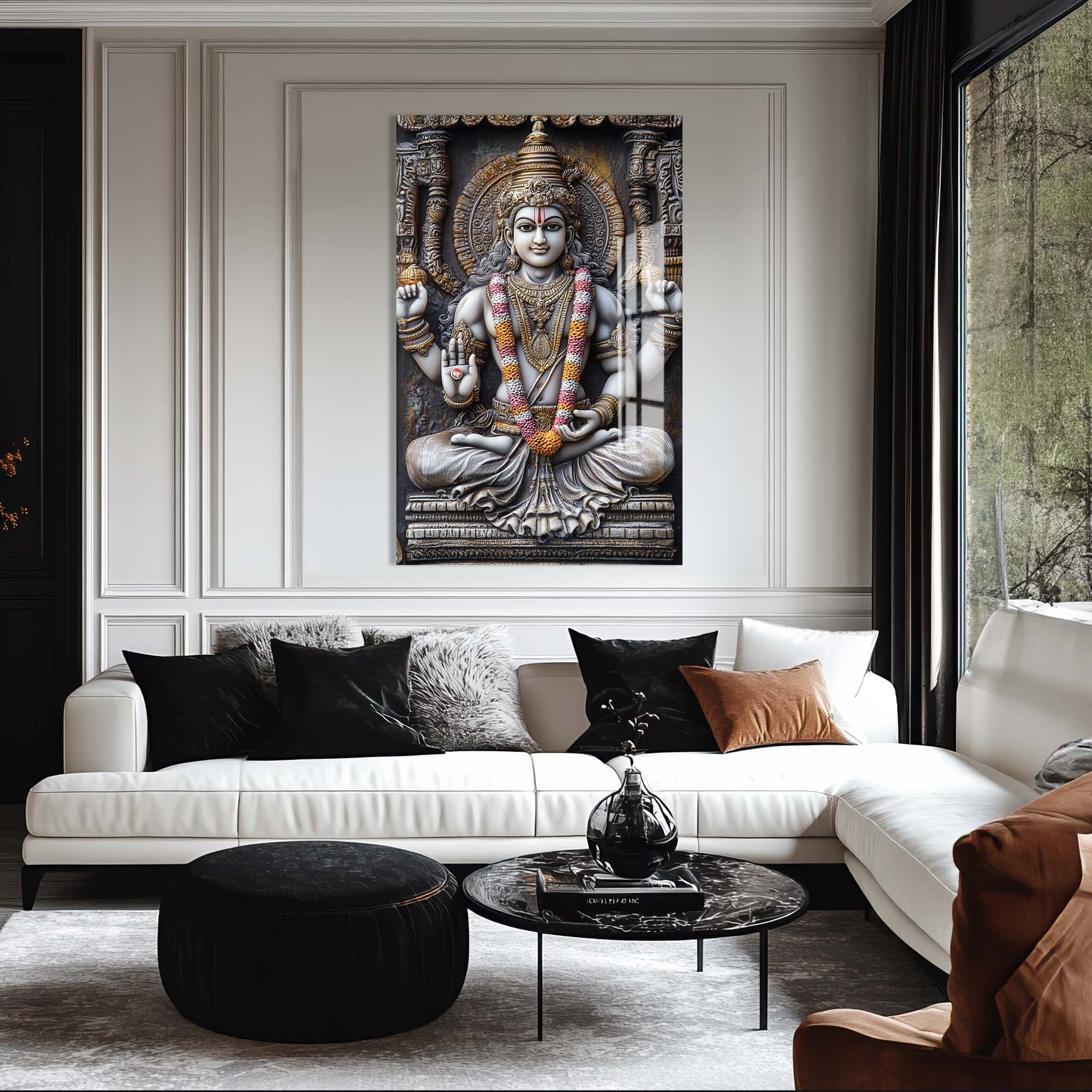 Artronauts Glass Print Eternal Vishnu- Hinduism Tempered Glass Wall Art