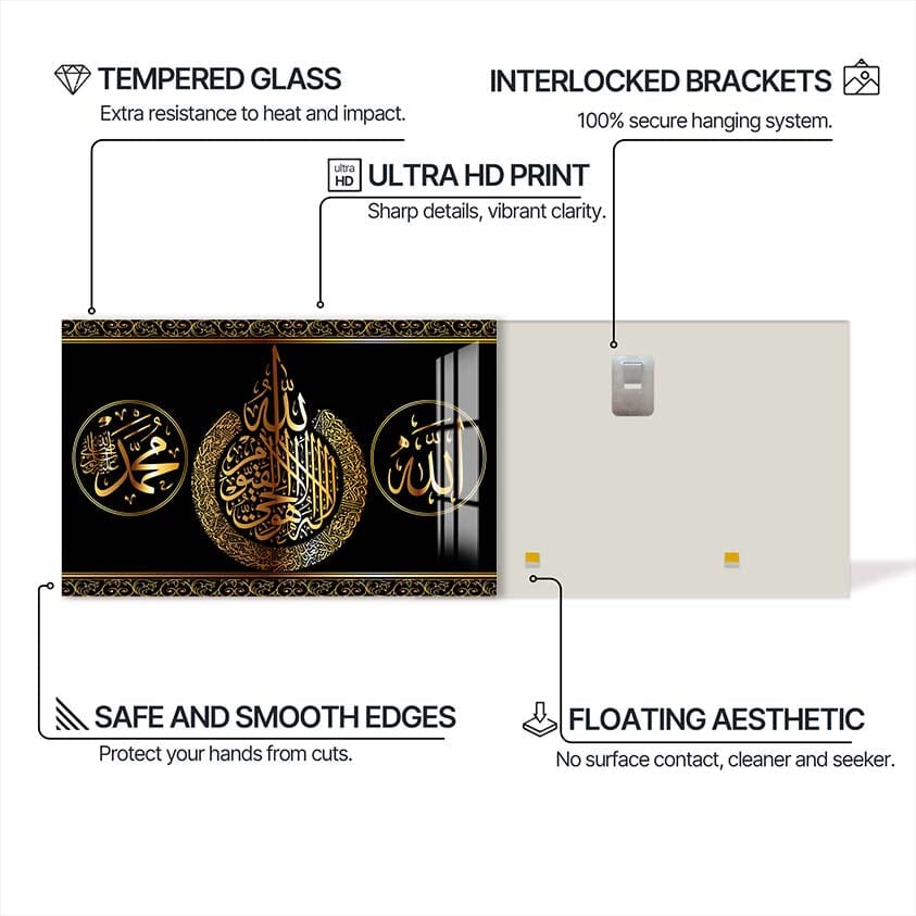 Artronauts Glass Print Faith Statement- Islamic Tempered Glass Wall Art