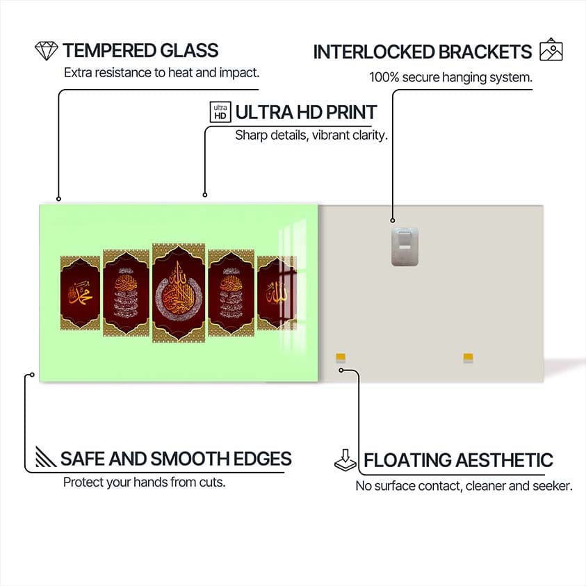 Artronauts Glass Print Heavenly Words- Islamic Tempered Glass Wall Art