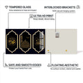 Artronauts Glass Print Sacred Trio- Islamic Tempered Glass Wall Art