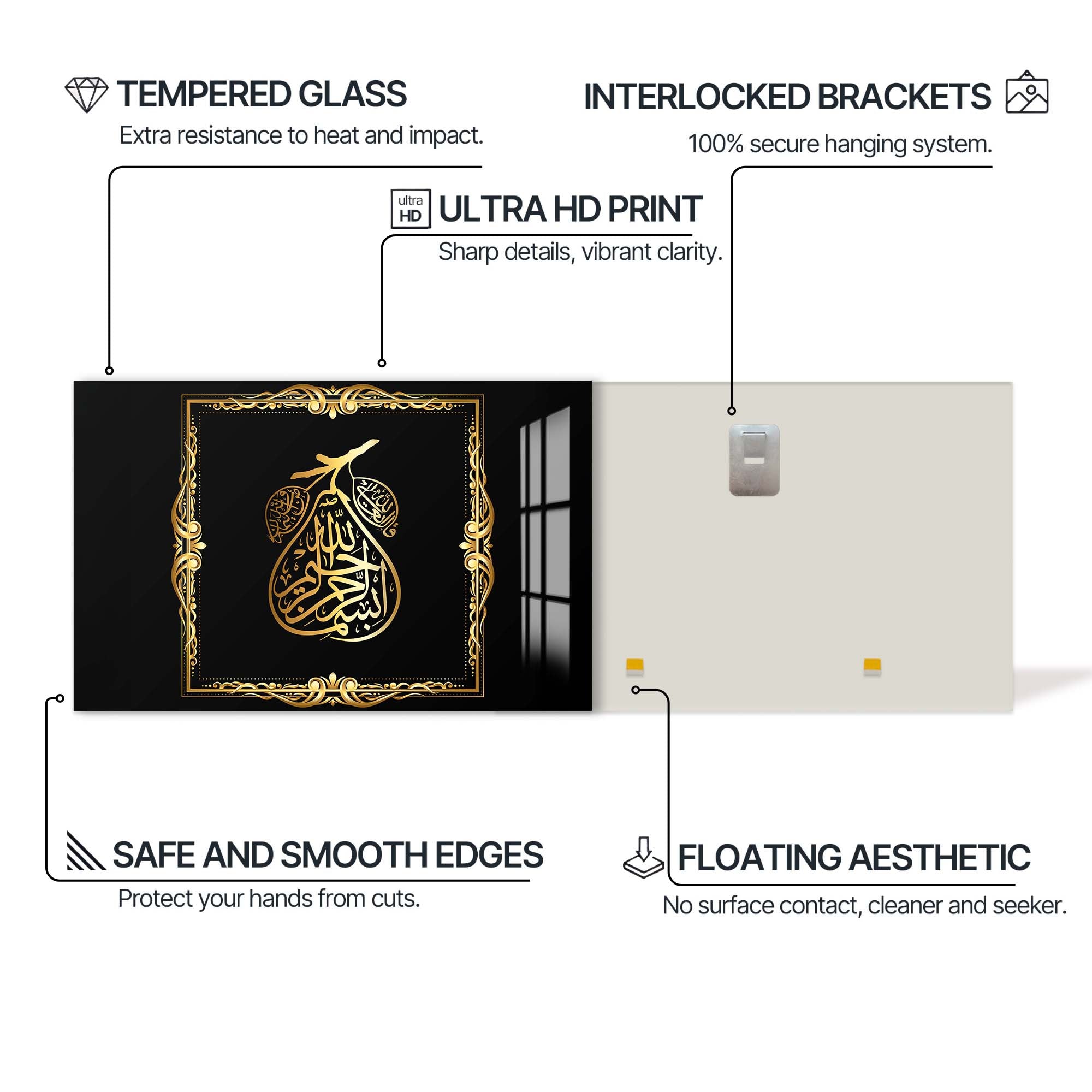 Artronauts Glass Print Prophetic Circles- Islamic Tempered Glass Wall Art