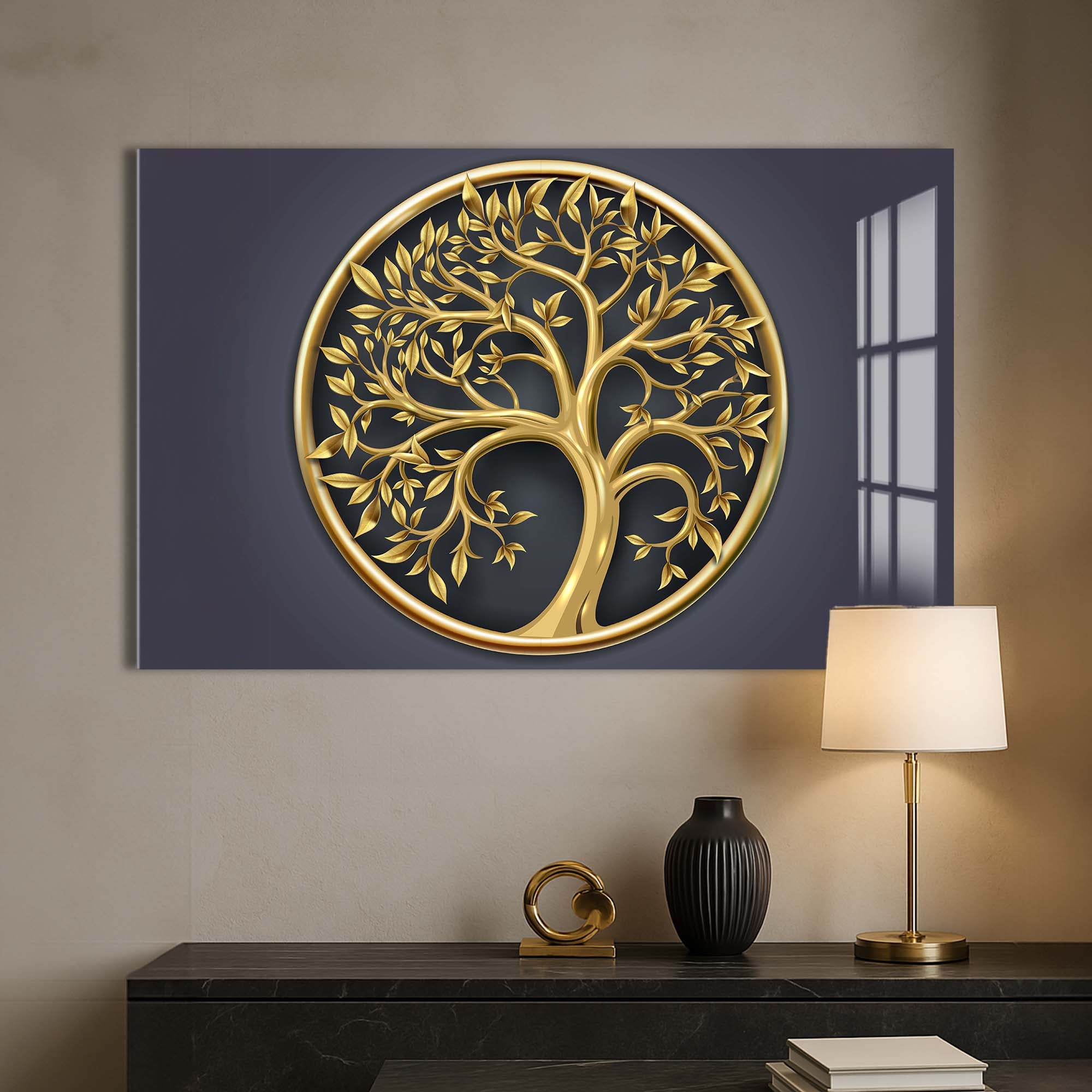 Sacred Roots-  Tempered Glass Wall Art