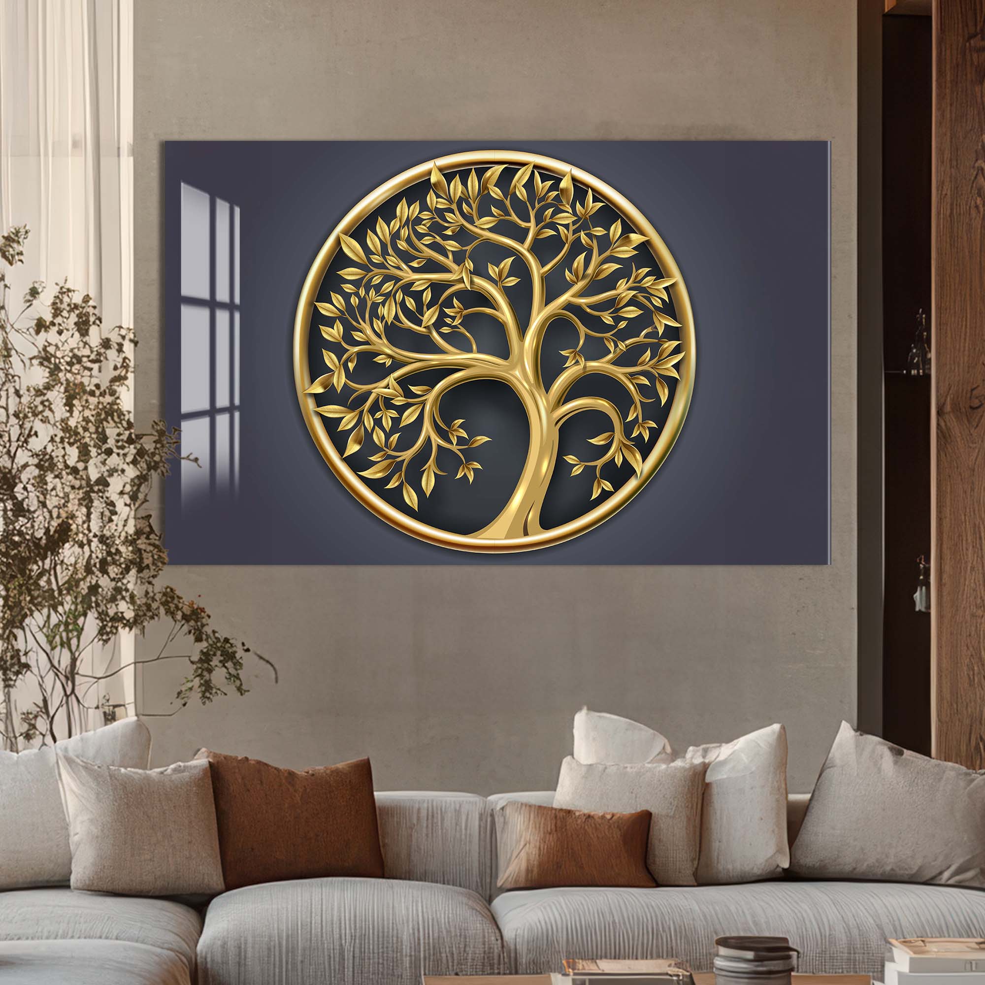 Sacred Roots-  Tempered Glass Wall Art