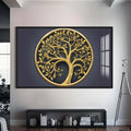 Artronauts Glass Print S | 72x46 cm | 28.3"x18.1" / Black Sacred Roots-  Tempered Glass Wall Art