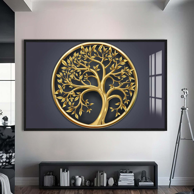 Artronauts Glass Print S | 72x46 cm | 28.3"x18.1" / Black Sacred Roots-  Tempered Glass Wall Art