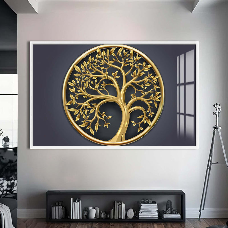 Artronauts Glass Print S | 72x46 cm | 28.3"x18.1" / White Sacred Roots-  Tempered Glass Wall Art
