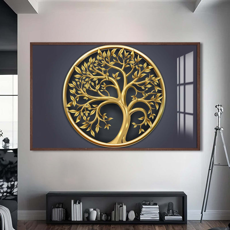 Artronauts Glass Print S | 72x46 cm | 28.3"x18.1" / Walnut Sacred Roots-  Tempered Glass Wall Art