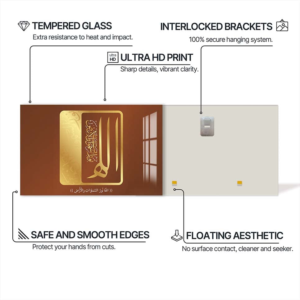 Artronauts Glass Print Faith Crest- Islamic Tempered Glass Wall Art