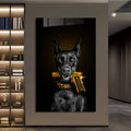 Artronauts Glass Print Doberman Gold - Tempered Glass Wall Art