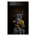Artronauts Glass Print Doberman Gold - Tempered Glass Wall Art