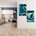 Artronauts Glass Print 140x110 cm | 55.5"x43.5" Gold Lines