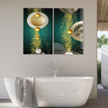 Artronauts Glass Print 140x110 cm | 55.5"x43.5" Gold Bubbles