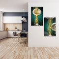 Artronauts Glass Print 140x110 cm | 55.5"x43.5" Gold Bubbles