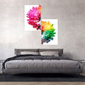 Artronauts Glass Print 140x110 cm | 55.5"x43.5" Colourful Flower Duo