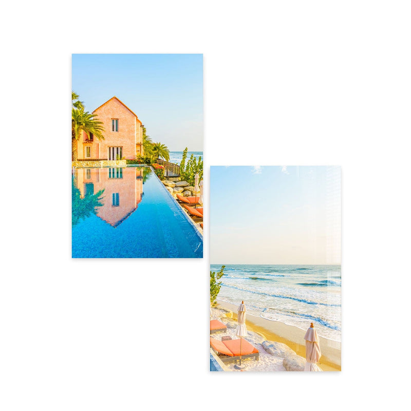 Artronauts Glass Print 140x110 cm | 55.5"x43.5" Peaceful Beach