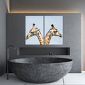 Artronauts Glass Print 140x110 cm | 55.5"x43.5" Giraffes Duo