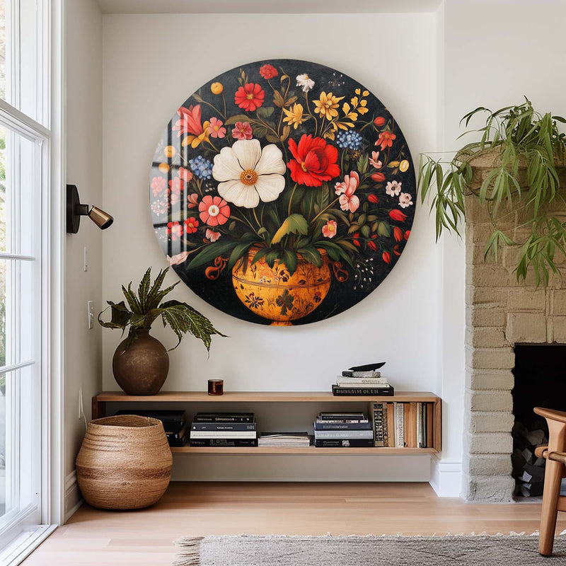 Artronauts Glass Print Flowers - Rounded Glass Wall Art