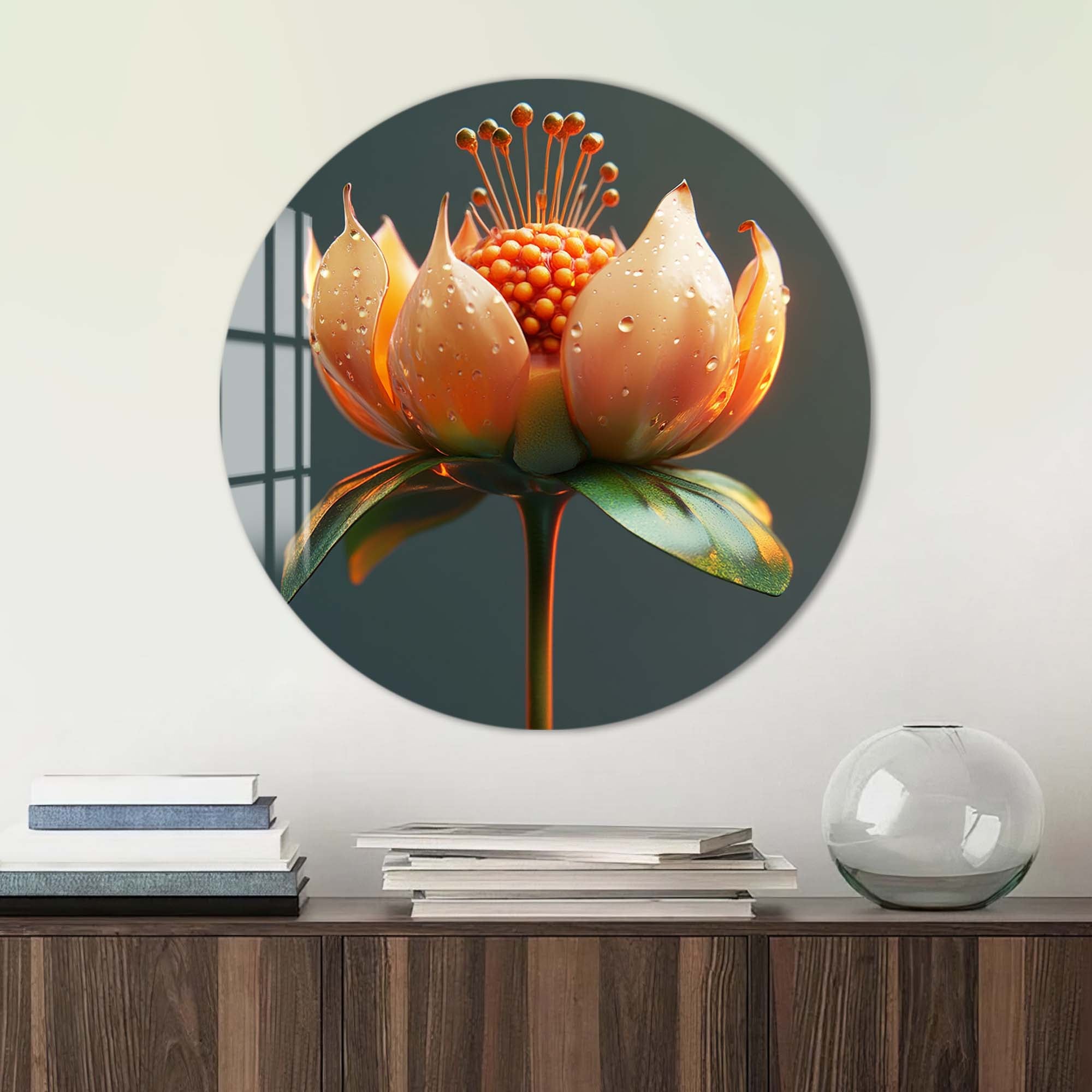 Floria - Rounded Glass Wall Art