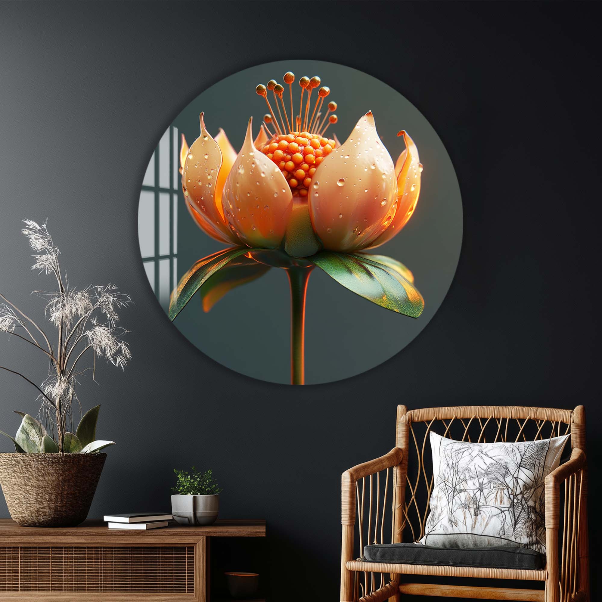 Floria - Rounded Glass Wall Art