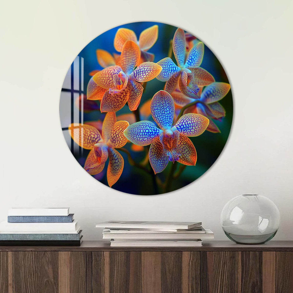 Elora - Premium Round Glass Wall Art for Modern Interiors
