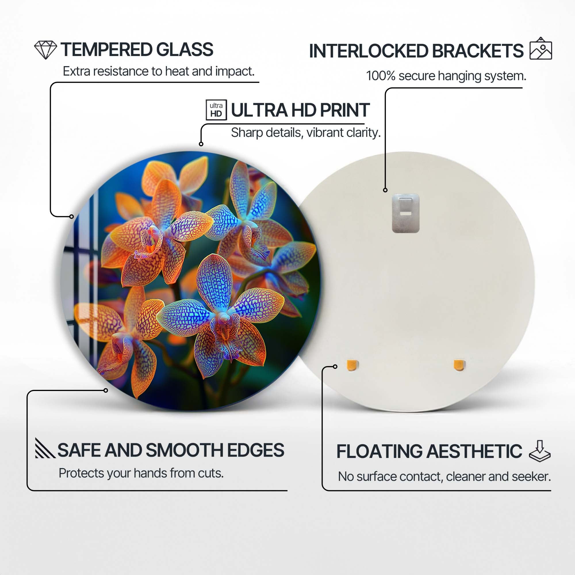 Elora - Rounded Glass Wall Art