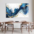 Artronauts Glass Print White & Blue Abstract