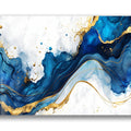 Artronauts Glass Print White & Blue Abstract