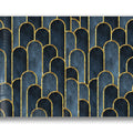 Artronauts Glass Print Dark Blue Geometric Abstract