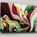 Artronauts Glass Print Red & Green Abstract