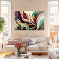 Artronauts Glass Print Red & Green Abstract