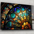 Artronauts Glass Print Colourful Slice Stained Glass Effect