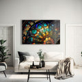 Artronauts Glass Print Colourful Slice Stained Glass Effect