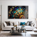 Artronauts Glass Print Colourful Slice Stained Glass Effect