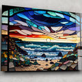 Artronauts Glass Print Abstract Coast Stained Glass Effect