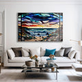 Artronauts Glass Print Abstract Coast Stained Glass Effect
