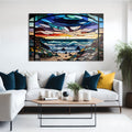 Artronauts Glass Print Abstract Coast Stained Glass Effect