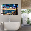 Artronauts Glass Print Abstract Coast Stained Glass Effect