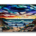 Artronauts Glass Print Abstract Coast Stained Glass Effect