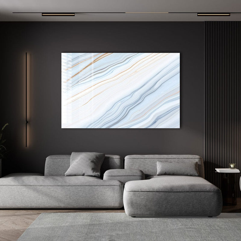 Artronauts Glass Print Light Blue Marble Design