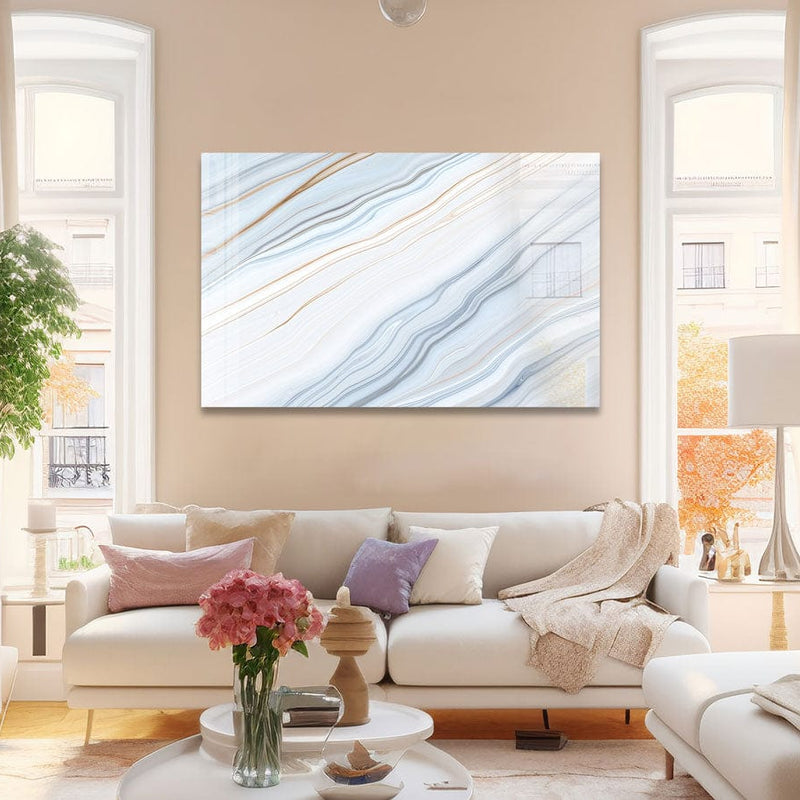 Artronauts Glass Print Light Blue Marble Design