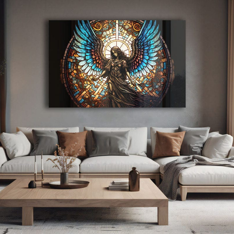 Artronauts Glass Print Angel Stained Glass Effect