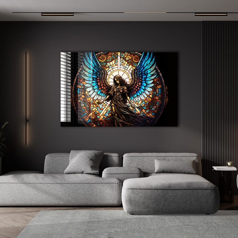 Artronauts Glass Print Angel Stained Glass Effect