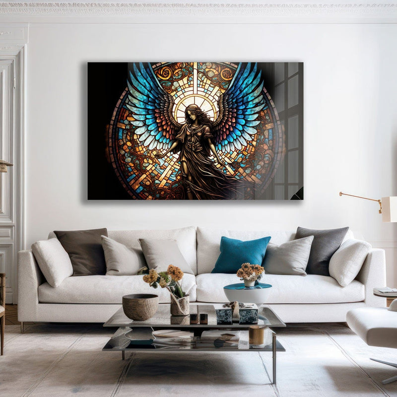 Artronauts Glass Print Angel Stained Glass Effect