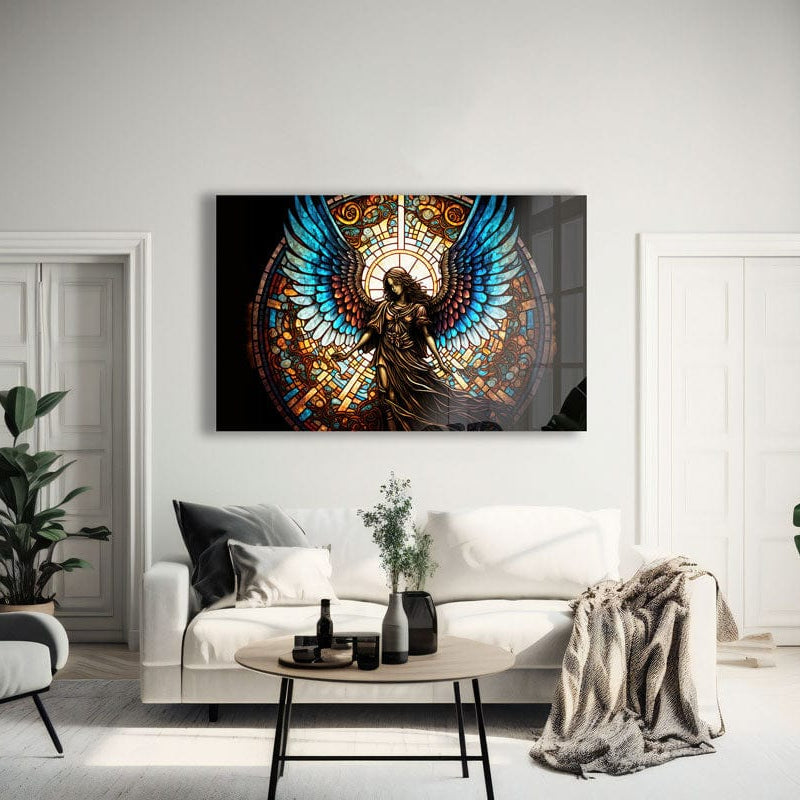 Artronauts Glass Print Angel Stained Glass Effect