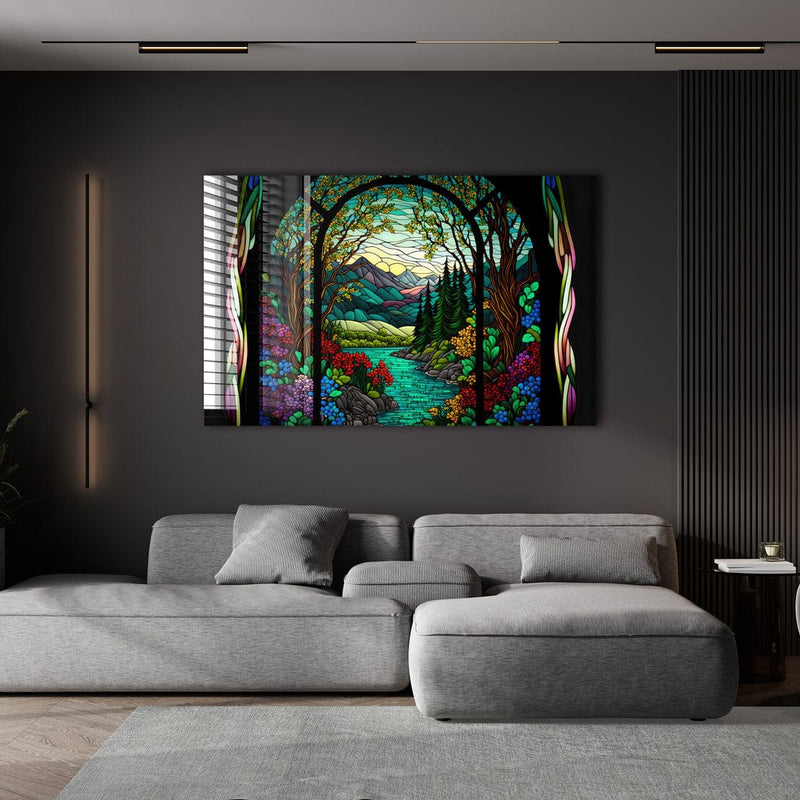 Artronauts Glass Print Nature Stained Glass Effect