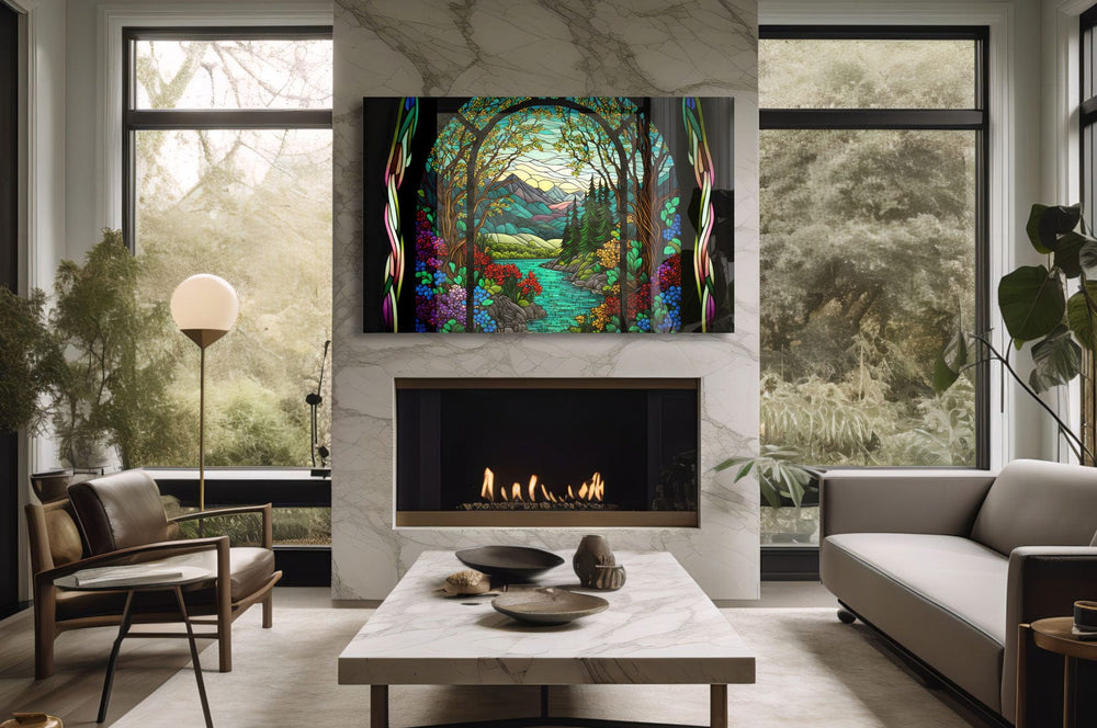 Artronauts Glass Print Nature Stained Glass Effect