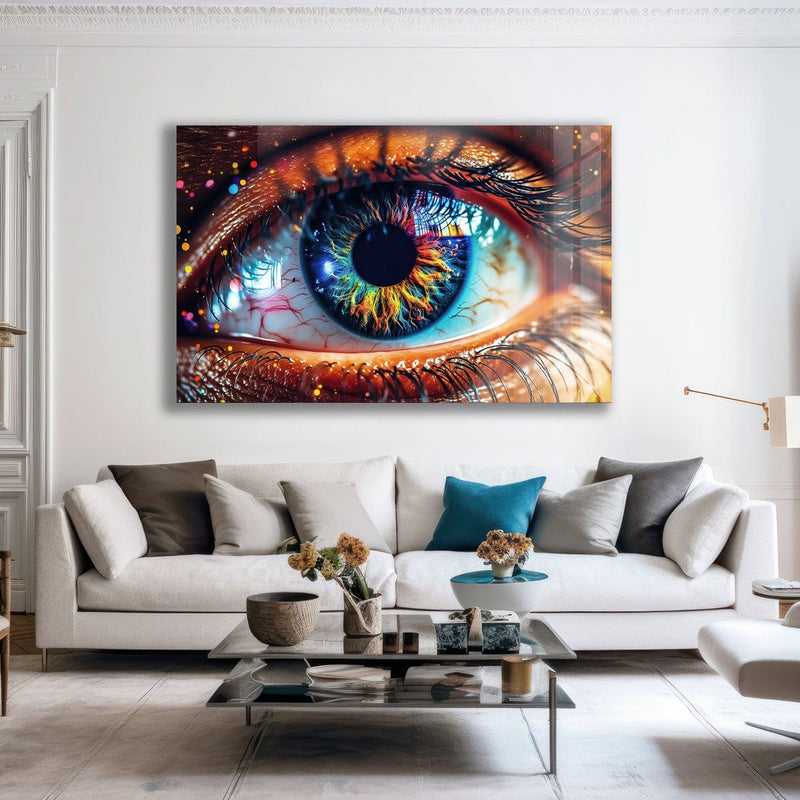 Artronauts Glass Print Colourful Eye III