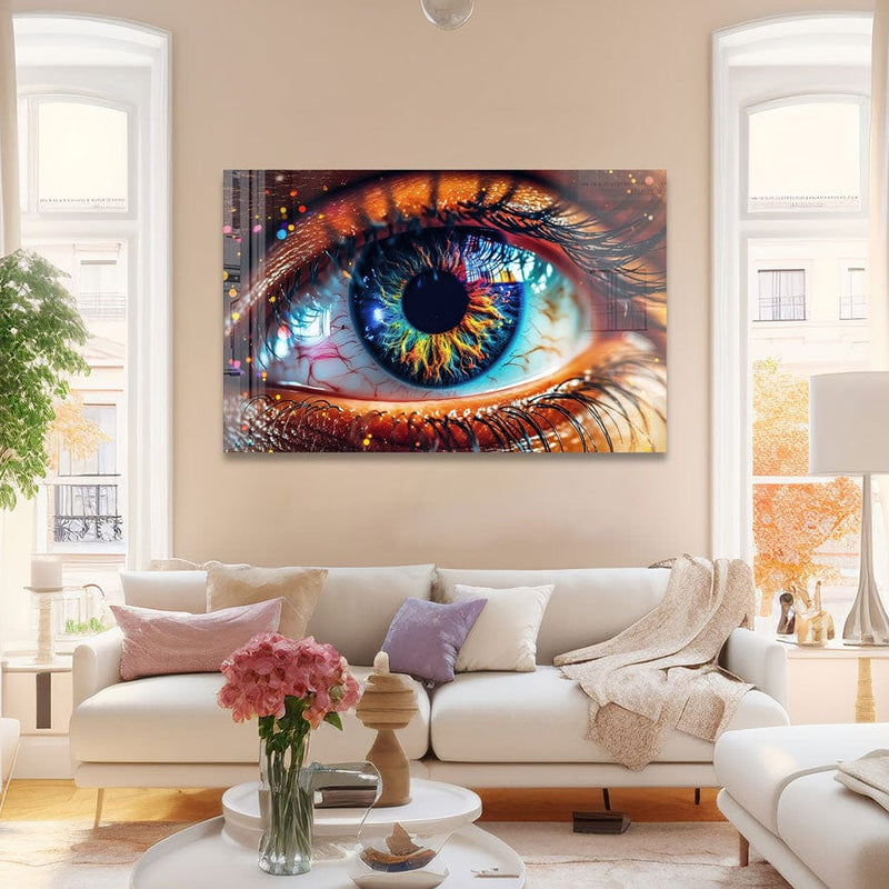 Artronauts Glass Print Colourful Eye III
